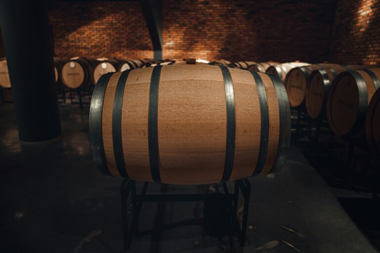 Cave à barriques du Cellier St-Léonard en Valais, où les vins reposent en fûts de chêne